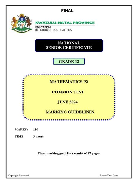 mathematics grade 12 june exempler paper 2 Reader