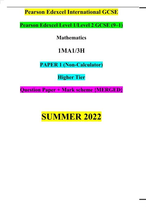 mathematics linear paper non calculator higher tier friday 2 march 2012 mark scheme Epub