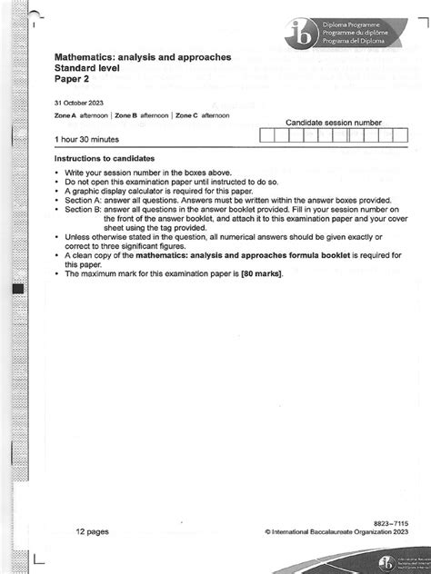 mathematics sl paper 2 2011 tz0 Kindle Editon