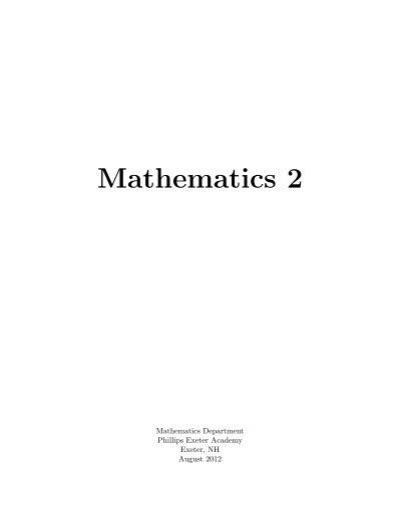 mathematics-2-phillips-exeter-academy Ebook Kindle Editon