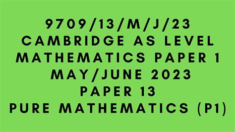 maths 9709 june 2013 paper1 answers Kindle Editon