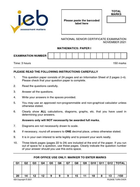 maths ieb past papers grade 12 Doc