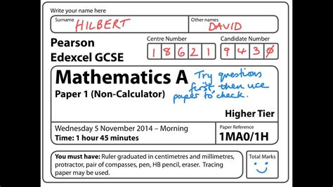 maths non calculator wednesday 5th november 2014 mark scheme PDF
