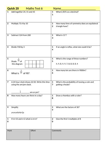 maths test papers ks3 5 7 PDF
