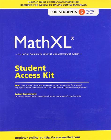 mathxl standalone access card 6 month access Reader