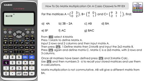 matrix calculation calculator