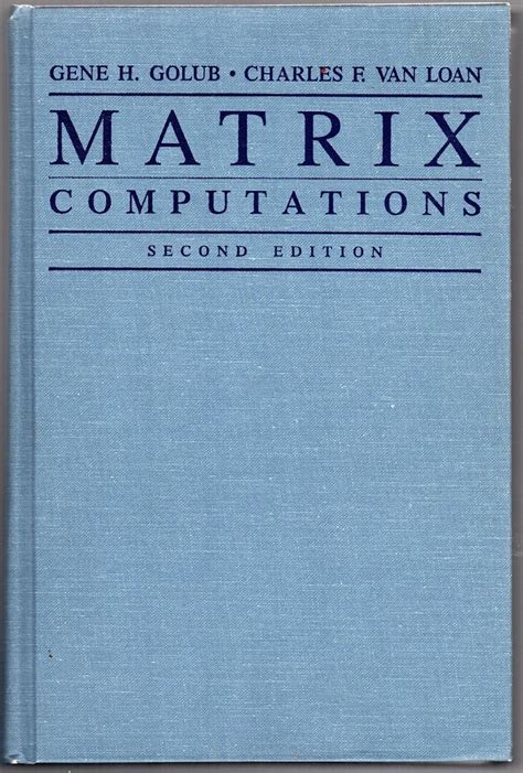 matrix computations golub van loan 4th edition Epub