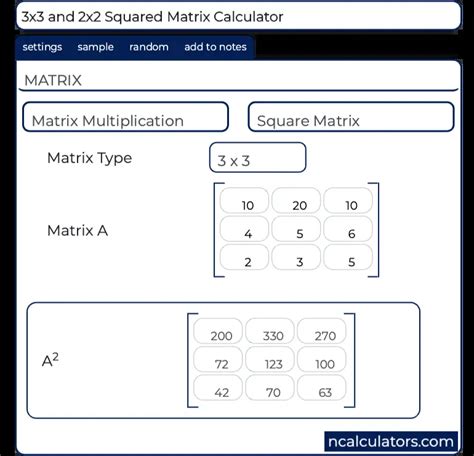 matrix square calculator