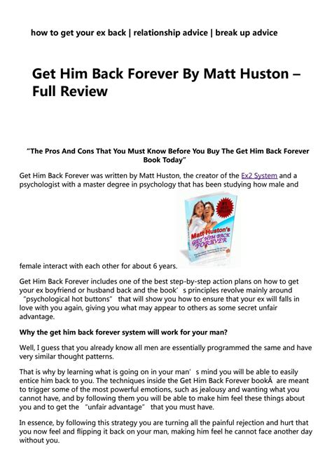 matt huston get him back forever guide bing pdf Kindle Editon