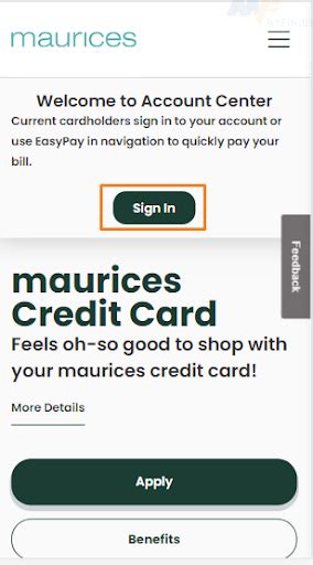 maurices credit card login