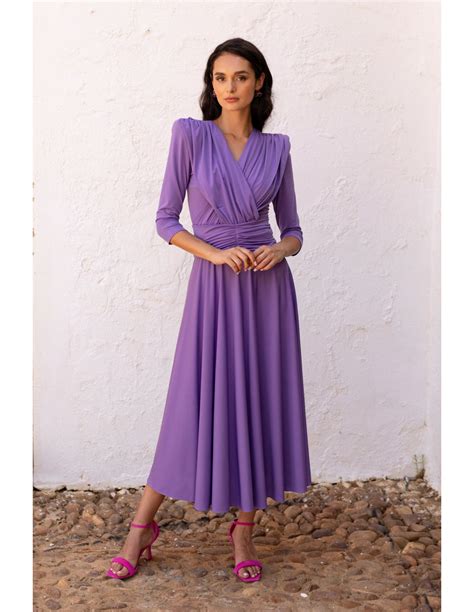 mauve midi dress