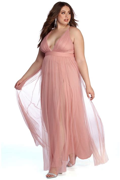 mauve plus size dress