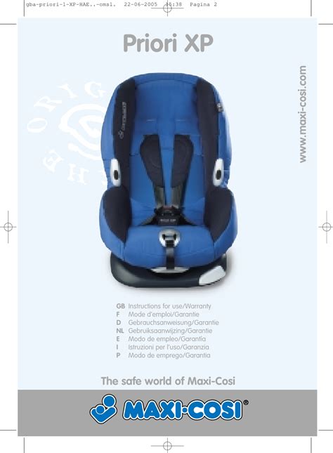 maxi cosi priori user guide PDF