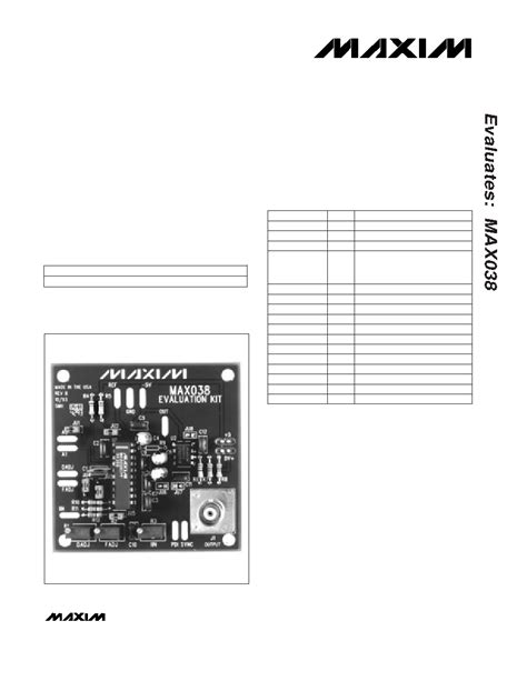 maxim max038 user guide Doc