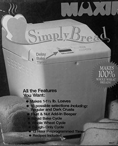 maxim simply bread machine manual PDF