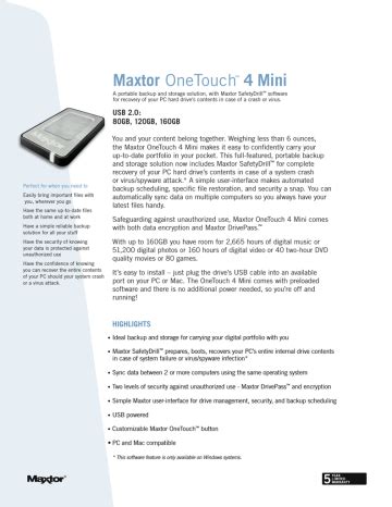 maxtor onetouch 4 mini user guide PDF
