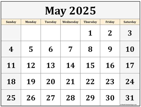 may calendar 2025