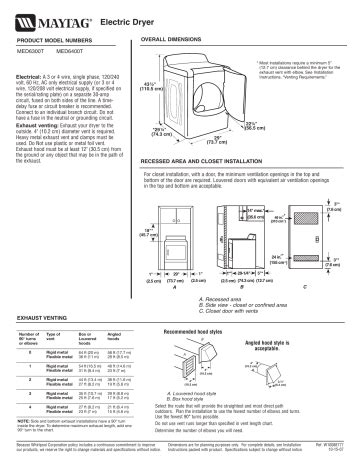 maytag med6300t dryers owners manual Doc