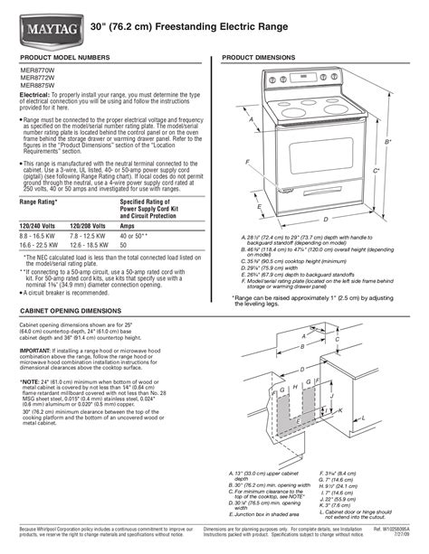 maytag mer8770w ranges owners manual PDF