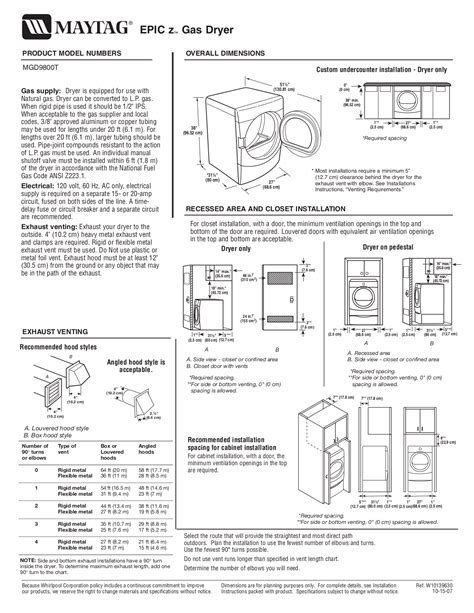 maytag mgd9800t dryers owners manual Doc