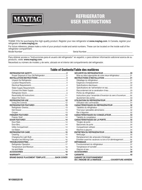 maytag refrigerator user guide Doc