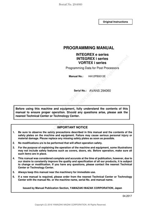 mazak integrex programming manual Doc