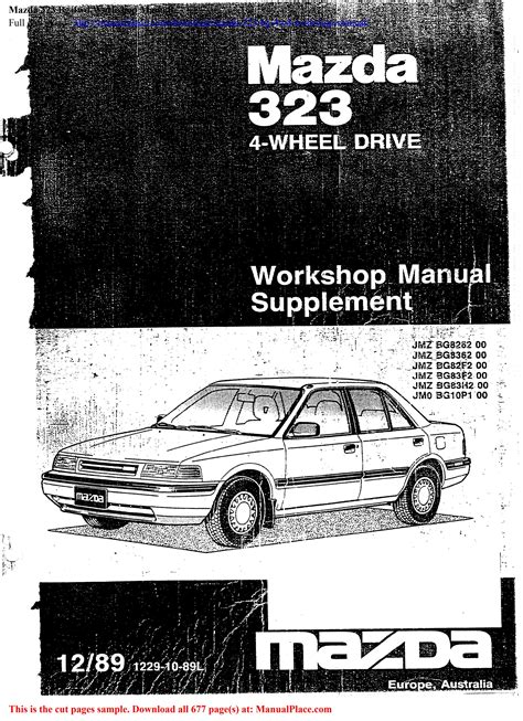 mazda 323 bg manual PDF