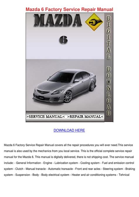 mazda 6 2006 owners manual pdf Kindle Editon