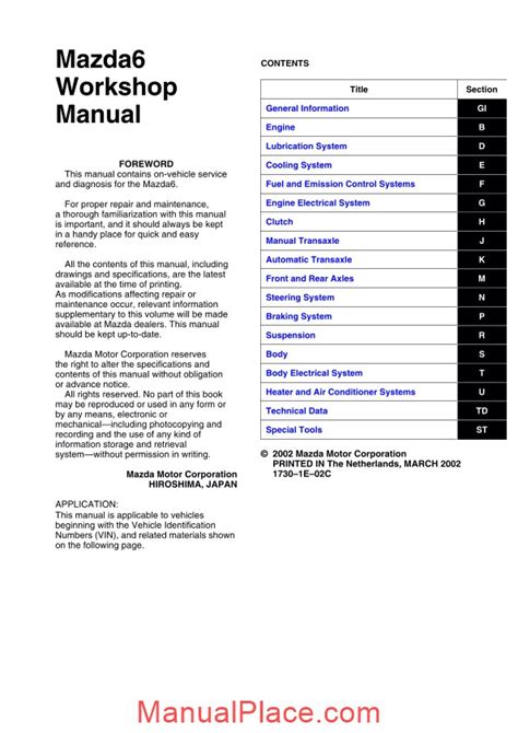 mazda 6 owers manual Doc