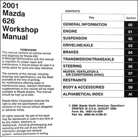mazda 626 service repair manual 1998 2001 pdf Reader