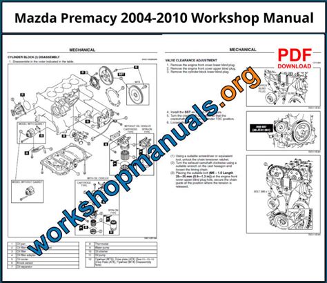 mazda premacy service manual engine PDF