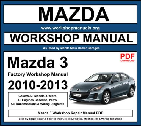 mazda workshop manuals free downloads PDF