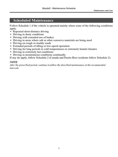 mazda3 maintenance schedule 2008 Reader