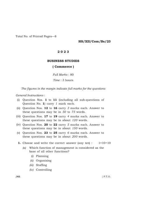 mbose question paper of class 9 Reader