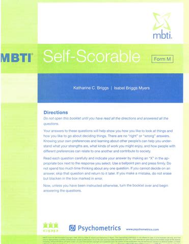 mbti-form-m-self-scorable Ebook PDF