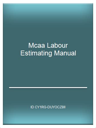 mca labor estimating manual PDF