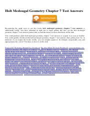 mcdougal holt geometry chapter seven test PDF