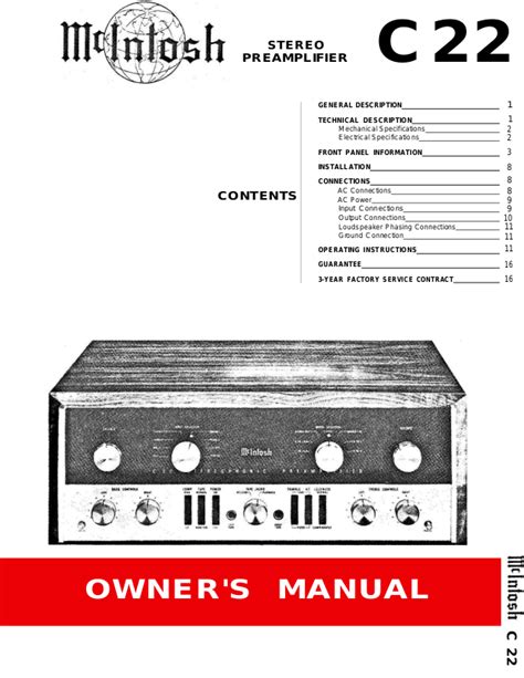 mcintosh c22 user manual Reader