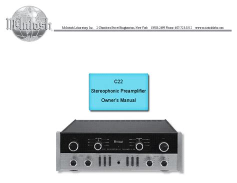 mcintosh c22 user manual Epub