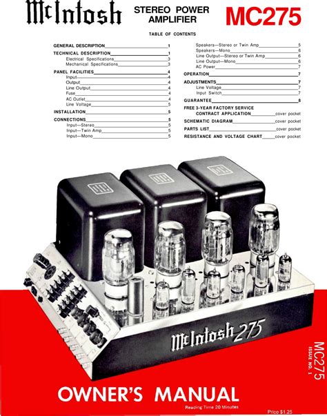 mcintosh mc275 user guide Reader