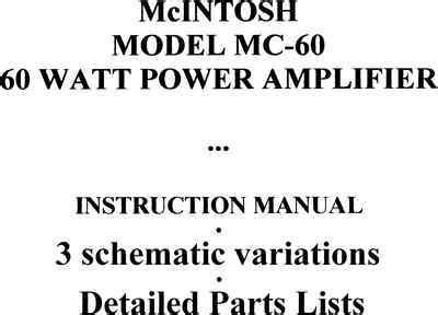 mcintosh mc60 user guide Reader