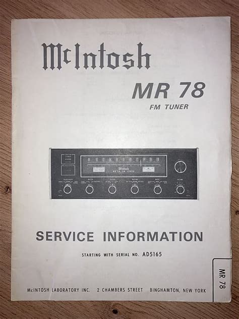 mcintosh mr78 service manual user guide Doc