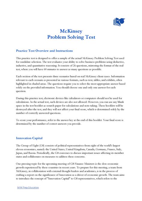 mckinsey problem solving test sample Doc