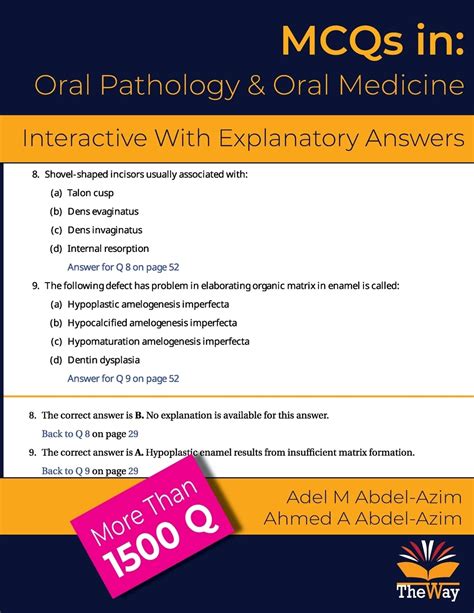 mcqs in oral pathology with explanatory answers Reader