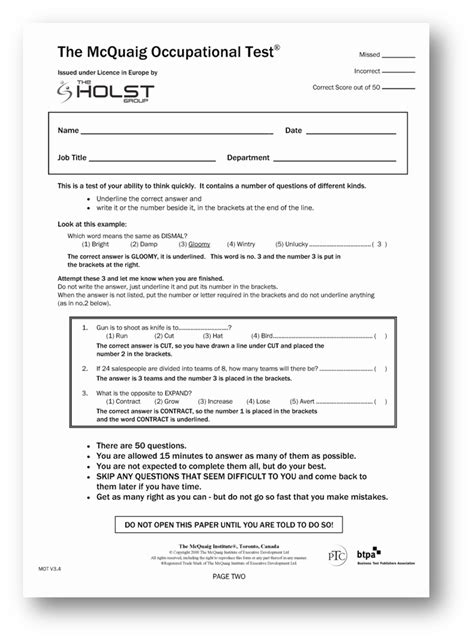 mcquaig test example questions Kindle Editon