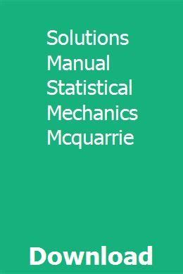 mcquarrie-statistical-mechanics-solutions-manual Ebook Doc