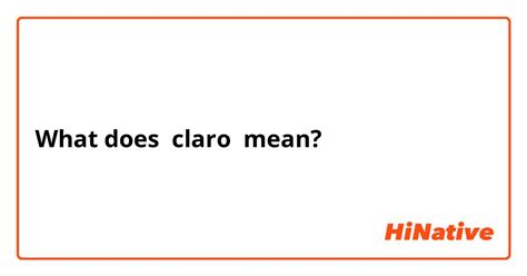 meaning of claro