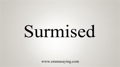 meaning of surmised