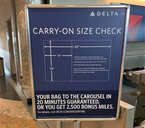 measurements for carry on luggage delta