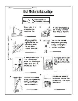 mechanical advantage problems worksheet with answers Kindle Editon